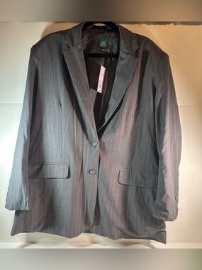 Gray Pinstripe Women's Blazer